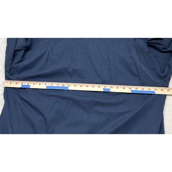 Burberry Long Men's XL Plaid Flip‎ Cuff Navy Blue Button Down Shirt - Picture 7 of 10